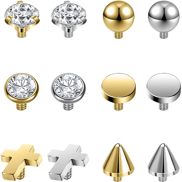 Amazon.com: 14G 4-20Pcs Surgical Steel Dermal Piercing